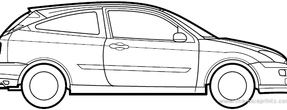 Ford Focus 3-Door (2000) - Форд - чертежи, габариты, рисунки автомобиля