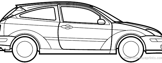 Ford Focus 3-Door (2004) - Форд - чертежи, габариты, рисунки автомобиля