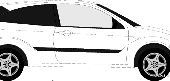 Ford Focus 3dr (2005) - Форд - чертежи, габариты, рисунки автомобиля