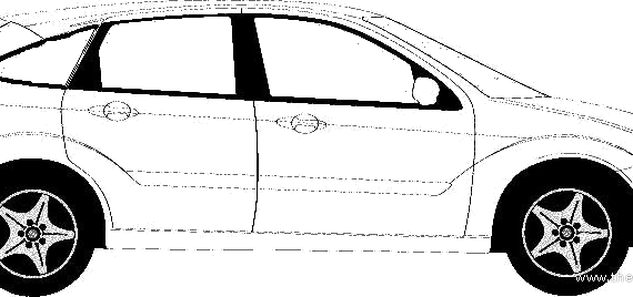 Ford Focus 5-Door (2004) - Форд - чертежи, габариты, рисунки автомобиля
