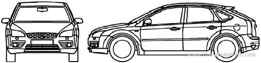 Ford Focus 5-Door (2007) - Форд - чертежи, габариты, рисунки автомобиля