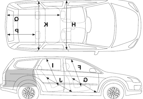 Ford Focus Estate (2008) - Ford - drawings, dimensions, pictures of the car