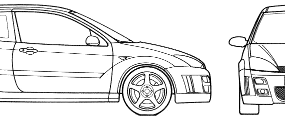 Ford Focus RS - Форд - чертежи, габариты, рисунки автомобиля