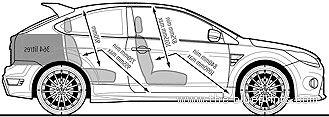 Ford Focus RS (2009) - Ford - drawings, dimensions, pictures of the car