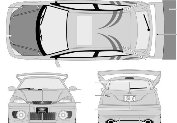Ford Focus SVT - Форд - чертежи, габариты, рисунки автомобиля
