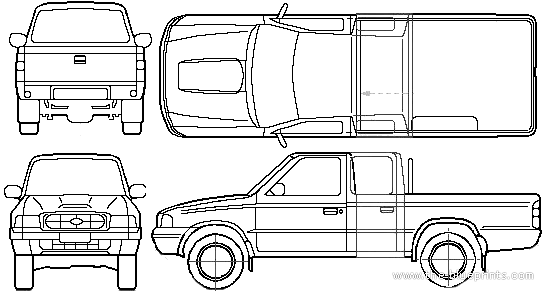 Ford Ford Ranger (2005) - Форд - чертежи, габариты, рисунки автомобиля