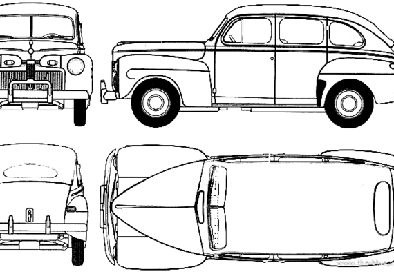 Ford Fordor Super Deluxe (1942) - Форд - чертежи, габариты, рисунки автомобиля