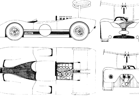 Ford G7-A Can-Am (1967) - Форд - чертежи, габариты, рисунки автомобиля
