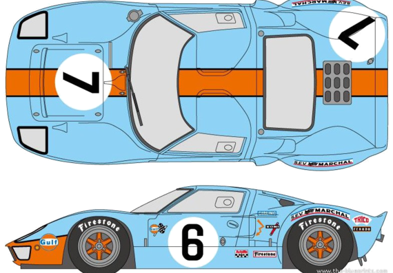 Ford GT40 LM (1969) - Ford - drawings, dimensions, pictures of the car