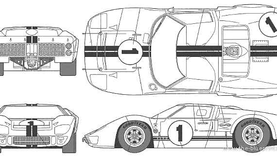 Ford GT40 Mark II - Форд - чертежи, габариты, рисунки автомобиля