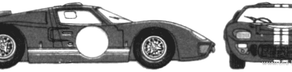 Ford GT40 Mark II (1966) - Форд - чертежи, габариты, рисунки автомобиля