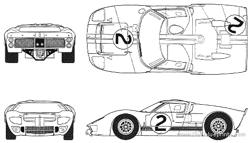 Ford GT40 Mk.II Le Mans (1966) - Ford - drawings, dimensions, pictures of the car