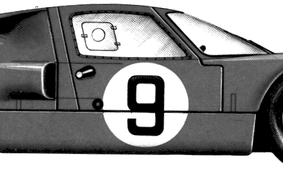 Ford GT 40 Le Mans (1968) - Форд - чертежи, габариты, рисунки автомобиля