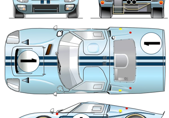 Ford GT 40 Mk.II-B (1967) - Ford - drawings, dimensions, pictures of the car