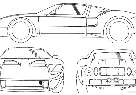 Ford GT Concept - Форд - чертежи, габариты, рисунки автомобиля
