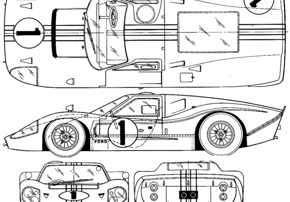 Ford GT Mk.IV - Форд - чертежи, габариты, рисунки автомобиля