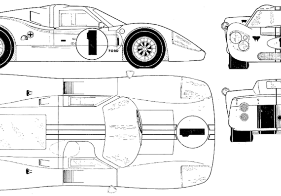 Ford GT Mk. 2 - Форд - чертежи, габариты, рисунки автомобиля