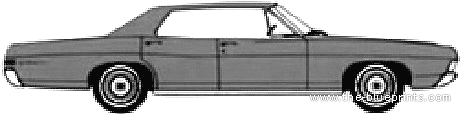Ford Galaxie 500 4-Door Hardtop (1968) - Форд - чертежи, габариты, рисунки автомобиля