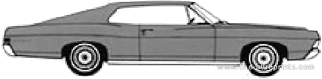 Ford Galaxie 500 Fastback (1968) - Форд - чертежи, габариты, рисунки автомобиля
