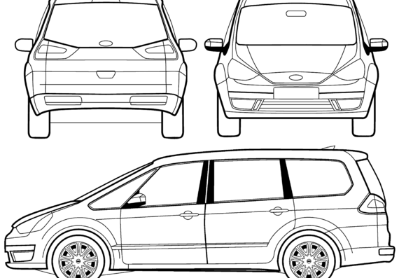 Ford Galaxie II (2007) - Форд - чертежи, габариты, рисунки автомобиля