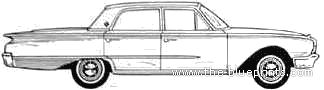 Ford Galaxie Sedan (1960) - Форд - чертежи, габариты, рисунки автомобиля