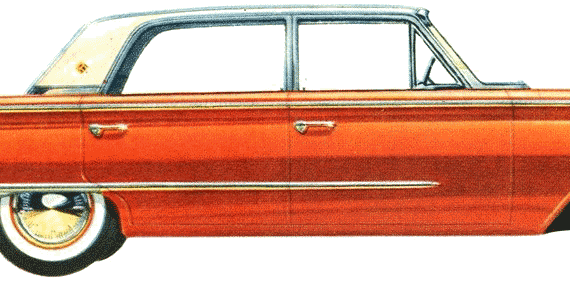 Ford Galaxie Town Sedan (1960) - Форд - чертежи, габариты, рисунки автомобиля