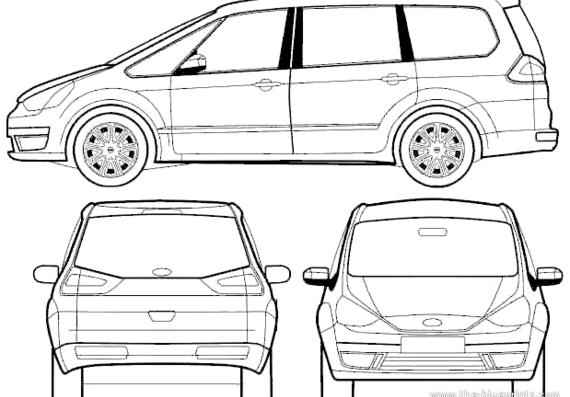Ford Galaxy (2011) - Форд - чертежи, габариты, рисунки автомобиля