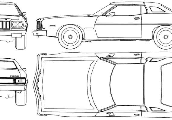 Ford Gran Torino Sport Coupe (1976) - Форд - чертежи, габариты, рисунки автомобиля