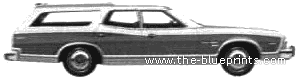 Ford Gran Torino Squire Wagon (1975) - Форд - чертежи, габариты, рисунки автомобиля