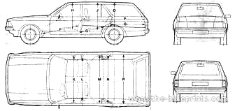 Ford Granada - Форд - чертежи, габариты, рисунки автомобиля