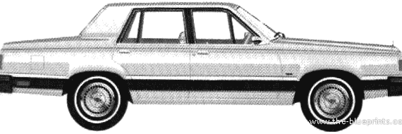 Ford Granada 4-Door GLX (1981) - Форд - чертежи, габариты, рисунки автомобиля
