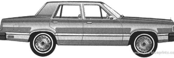 Ford Granada 4-Door GL (1981) - Форд - чертежи, габариты, рисунки автомобиля