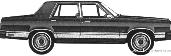 Ford Granada 4-Door L (1981) - Форд - чертежи, габариты, рисунки автомобиля