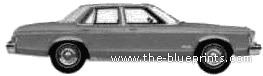 Ford Granada 4-Door Sedan (1975) - Ford - drawings, dimensions, pictures of the car