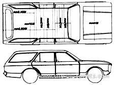 Ford Granada Estate (1972) - Форд - чертежи, габариты, рисунки автомобиля