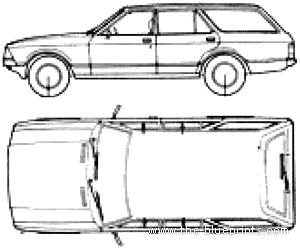 Ford Granada Estate Mk. II (1979) - Форд - чертежи, габариты, рисунки автомобиля