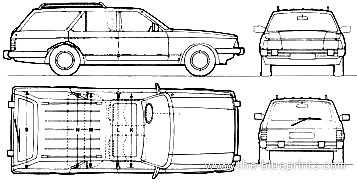 Ford Granada Ghia Estate (1982) - Форд - чертежи, габариты, рисунки автомобиля