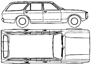 Ford Granada Mk.I Estate (1972) - Форд - чертежи, габариты, рисунки автомобиля