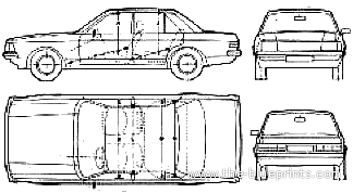 Ford Granada Mk. II (1980) - Форд - чертежи, габариты, рисунки автомобиля