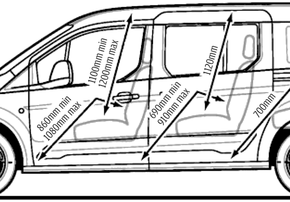 Ford Grand Tourneo Connect (2014) - Ford - drawings, dimensions, pictures of the car