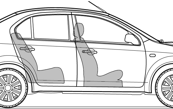 Ford IND Fiesta PD 4-Door (2006) - Форд - чертежи, габариты, рисунки автомобиля