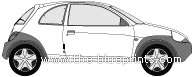 Ford Ka (2005) - Форд - чертежи, габариты, рисунки автомобиля