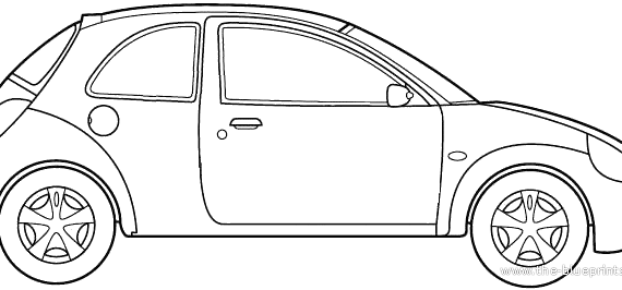 Ford Ka (2007) - Форд - чертежи, габариты, рисунки автомобиля