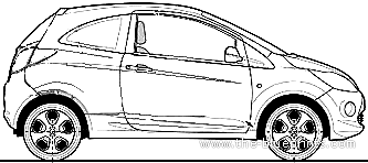 Ford Ka (2009) - Форд - чертежи, габариты, рисунки автомобиля