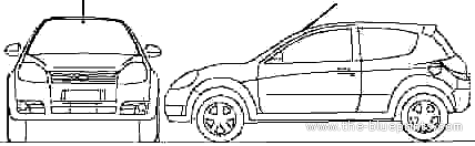 Ford Ka (BR) (2011) - Форд - чертежи, габариты, рисунки автомобиля