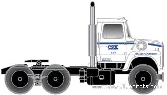 Ford LNT-9000 Tractor Truck - Форд - чертежи, габариты, рисунки автомобиля