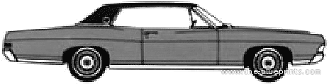 Ford LTD 2-Door Hardtop (1968) - Форд - чертежи, габариты, рисунки автомобиля