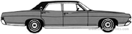 Ford LTD 4-Door Sedan (1968) - Форд - чертежи, габариты, рисунки автомобиля