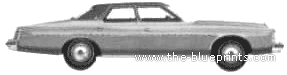 Ford LTD 4-Door Sedan (1975) - Форд - чертежи, габариты, рисунки автомобиля