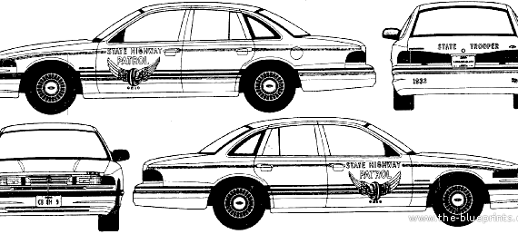 Ford LTD Crown Victoria (1997) - Форд - чертежи, габариты, рисунки автомобиля